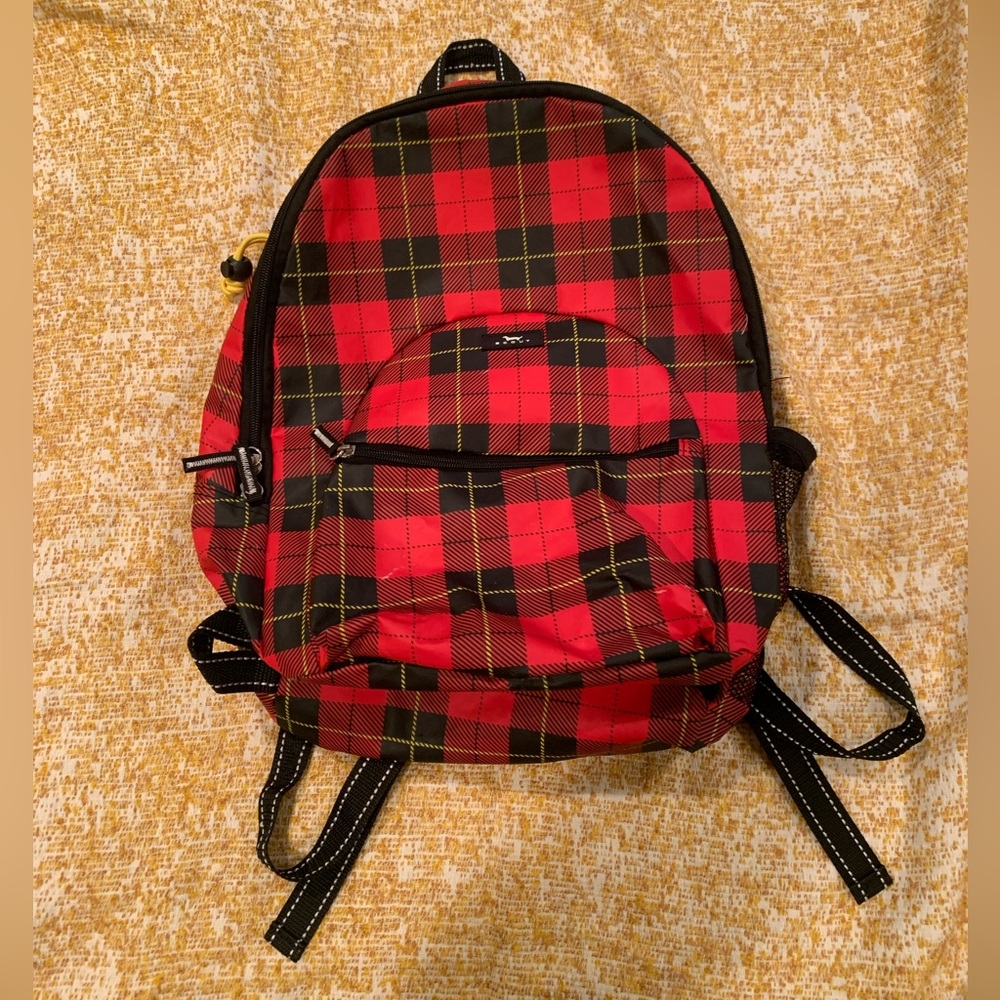 Large scout plaid backpack